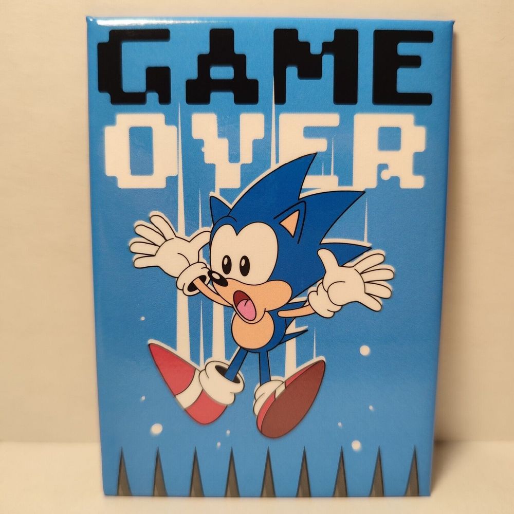 Sonic The Hedgehog Game Over Fridge Magnet Official Sega Collectible